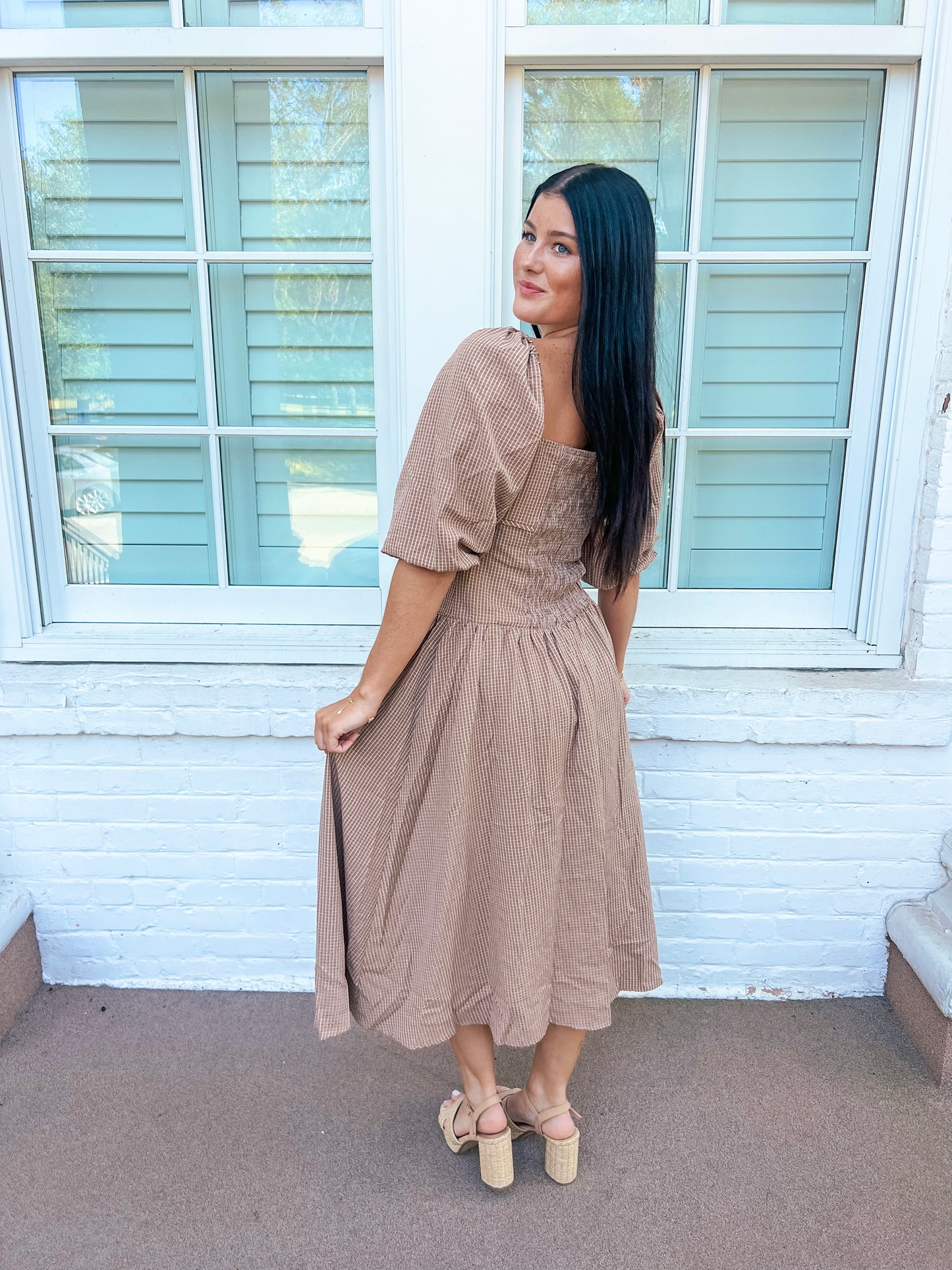 Bella - Brown Bow Dress