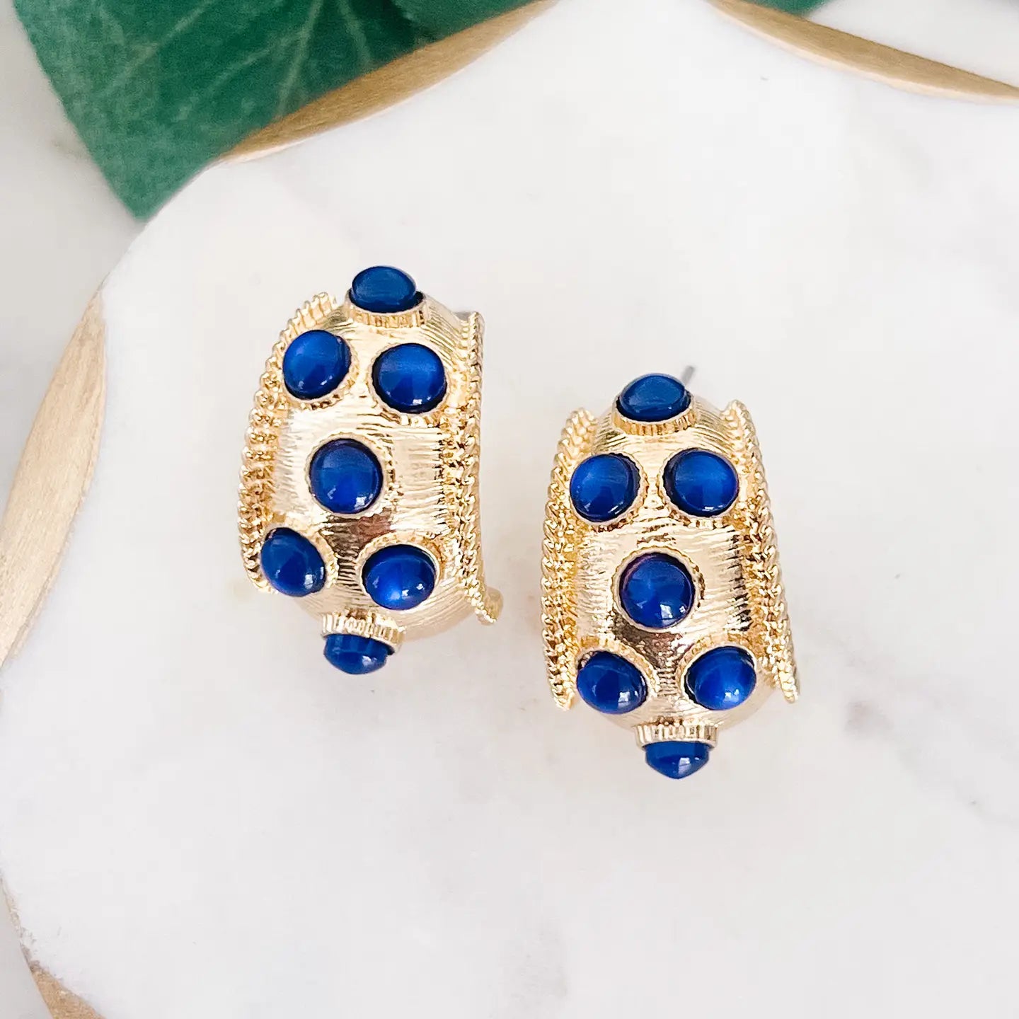 Bentley - Blue Stud Earrings