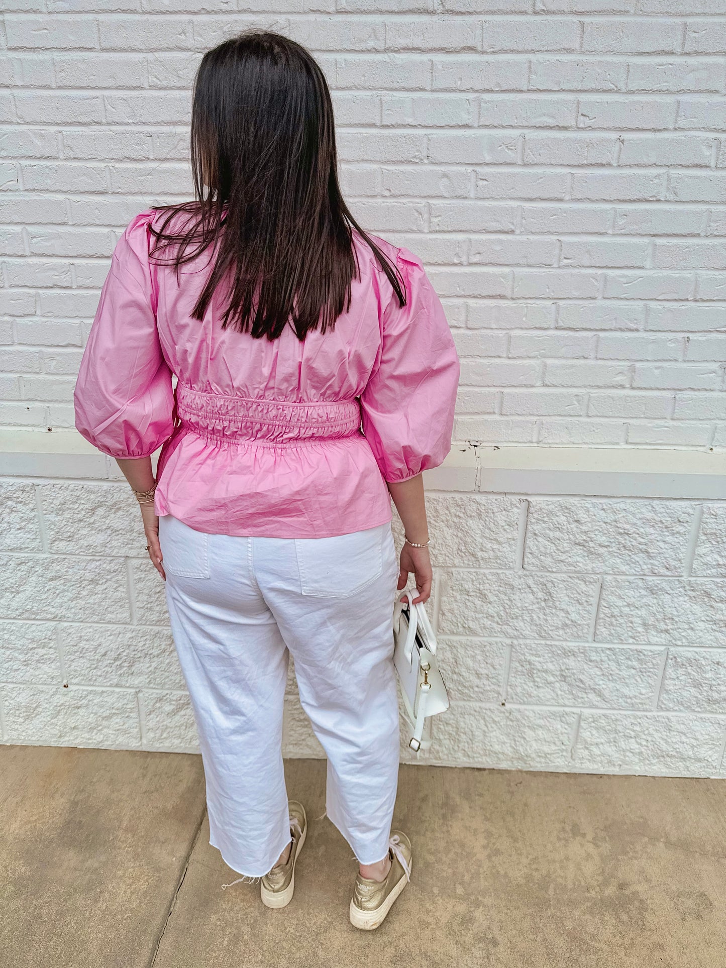 Paige - Poplin Pink Top