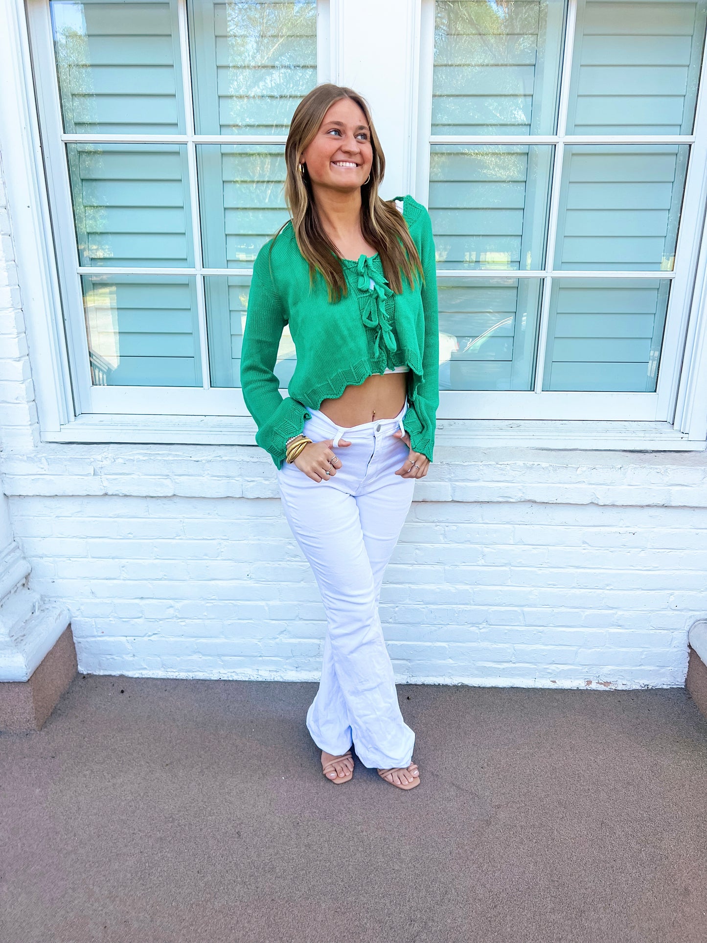 Emerson - Emerald Bow Tie Cardigan