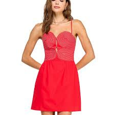 Red stitch mini dress