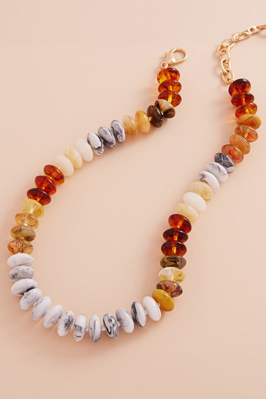 Nelly - Neutral Beaded Necklace