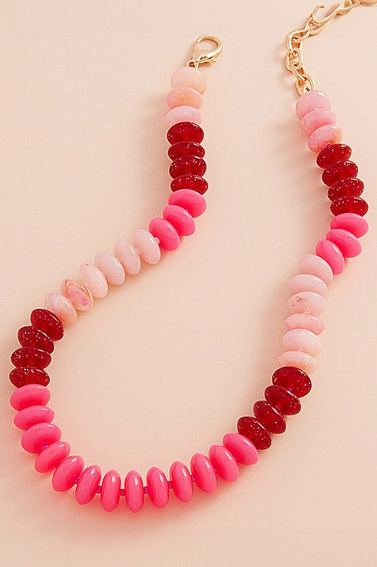 Faren - Fuchsia Beaded Necklace