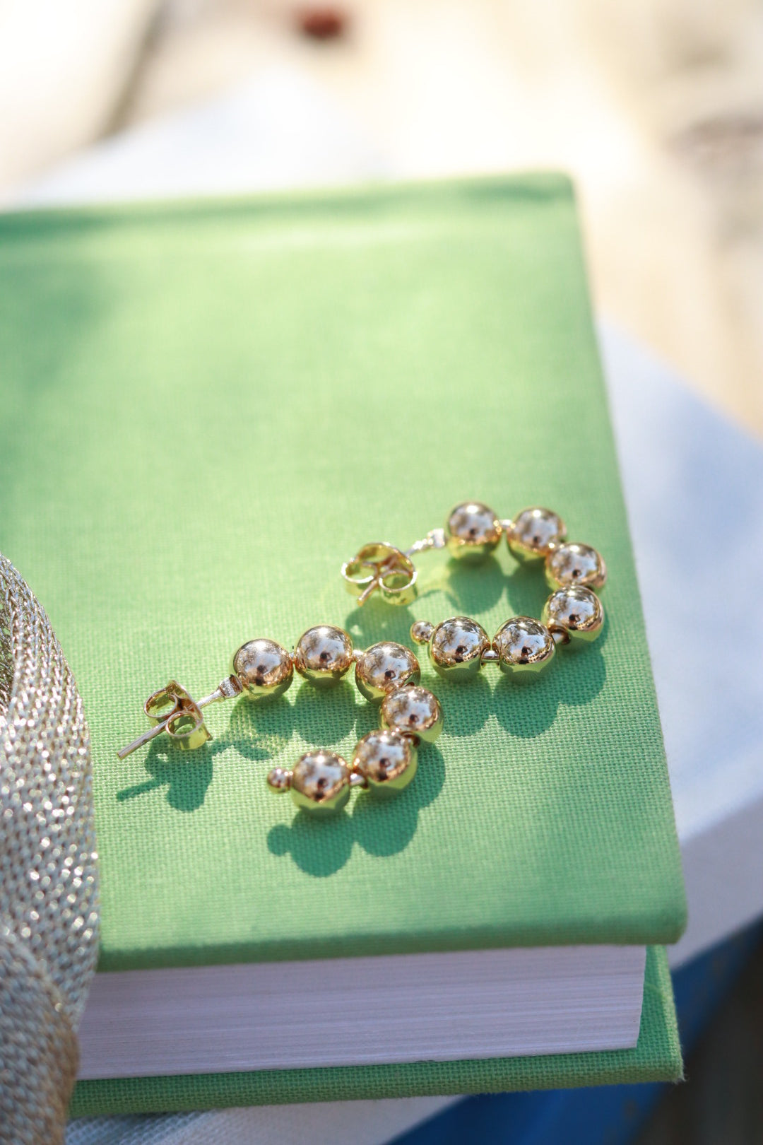 Gold Beaded Earrings