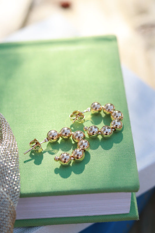 Gold Beaded Earrings