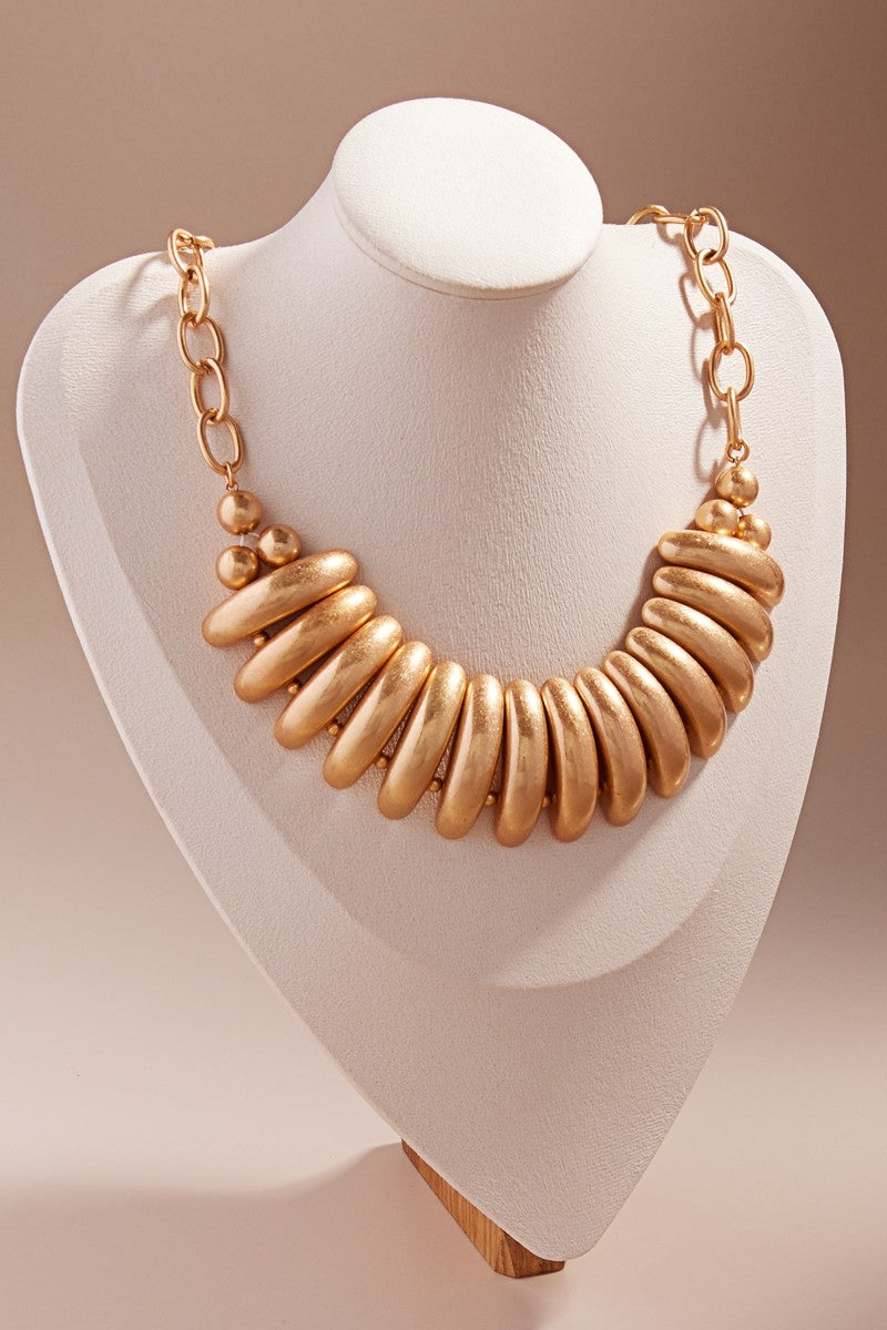 Vintage Metal Domed Necklace